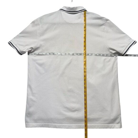 NEW Chaps Mens White Polo Shirt XL Black Tipped Collar & Sleeves Excellent - Picture 4 of 7
